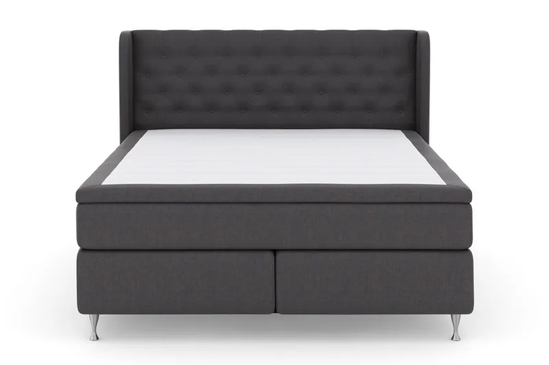 Select No 5 Komplett Sengepakke 210x210 Fast Lateks - Mørkegrå/Sølvben - Møbler - Senger - Komplett sengepakke