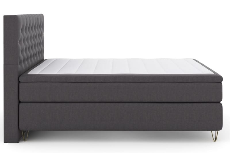 Select No 5 Komplett Sengepakke 210x210 Fast Lateks - Mørkegrå/V-formede Metallben - Møbler - Senger - Komplett sengepakke
