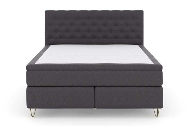 Select No 5 Komplett Sengepakke 210x210 Fast Lateks - Mørkegrå/V-formede Metallben - Møbler - Senger - Komplett sengepakke