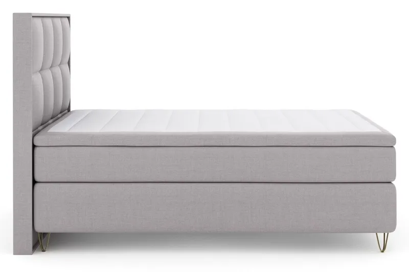 Select No 6 Komplett Sengepakke 140x200 Fast Memory/Pocket - Lysegrå/V-formede Metallben - Møbler - Senger - Komplett sengepakke