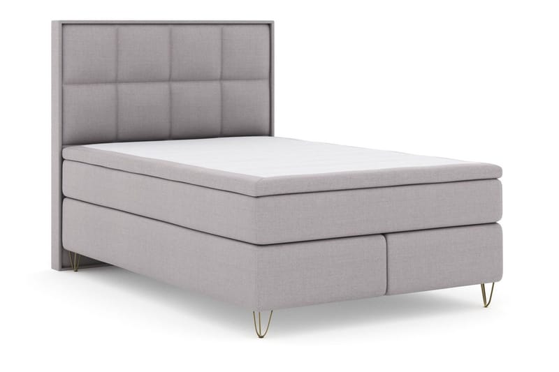 Select No 6 Komplett Sengepakke 140x200 Fast Memory/Pocket - Lysegrå/V-formede Metallben - Møbler - Senger - Komplett sengepakke