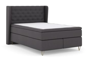Select No 6 Komplett Sengepakke 140x200 Medium Memory/Pocket - Mørkegrå/V-formede Metallben - Møbler - Senger - Komplett sengepakke