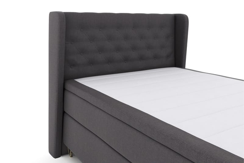Select No 6 Komplett Sengepakke 140x200 Medium Memory/Pocket - Mørkegrå/V-formede Metallben - Møbler - Senger - Komplett sengepakke