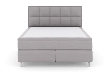 Select No 6 Komplett Sengepakke 160x200 Fast Memory/Pocket - Lysegrå/Metallben - Møbler - Senger - Komplett sengepakke