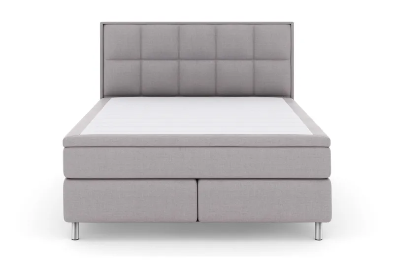 Select No 6 Komplett Sengepakke 160x200 Fast Memory/Pocket - Lysegrå/Metallben - Møbler - Senger - Komplett sengepakke