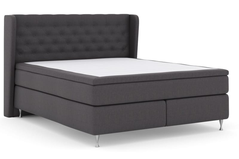 Select No 6 Komplett Sengepakke 160x200 F/M Memory/Pocket - Mørkegrå/Sølvben - Møbler - Senger - Komplett sengepakke