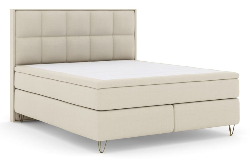 Select No 6 Komplett Sengepakke 210x210 Fast Lateks/Memory - Beige/V-formede Metallben - Møbler - Senger - Komplett sengepakke
