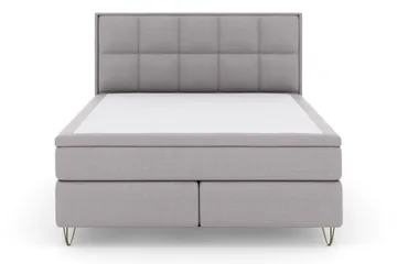 Select No 6 Komplett Sengepakke 210x210 Fast Lateks/Memory - Lysegrå/V-formede Metallben - Møbler - Senger - Komplett sengepakke