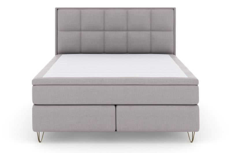 Select No 6 Komplett Sengepakke 210x210 Fast Lateks/Memory - Lysegrå/V-formede Metallben - Møbler - Senger - Komplett sengepakke