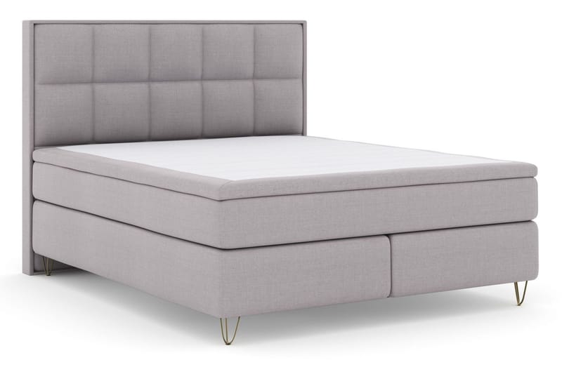 Select No 6 Komplett Sengepakke 210x210 Fast Lateks/Memory - Lysegrå/V-formede Metallben - Møbler - Senger - Komplett sengepakke