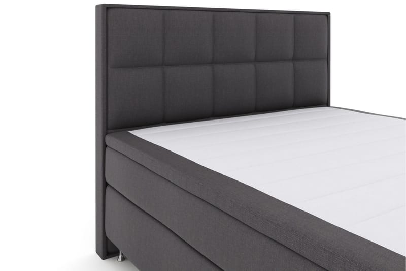 Select No 6 Komplett Sengepakke 210x210 F/M Memory/Pocket - Mørkegrå/Sølvben - Møbler - Senger - Komplett sengepakke
