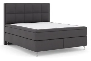 Select No 6 Komplett Sengepakke 210x210 F/M Memory/Pocket - Mørkegrå/Sølvben - Møbler - Senger - Komplett sengepakke