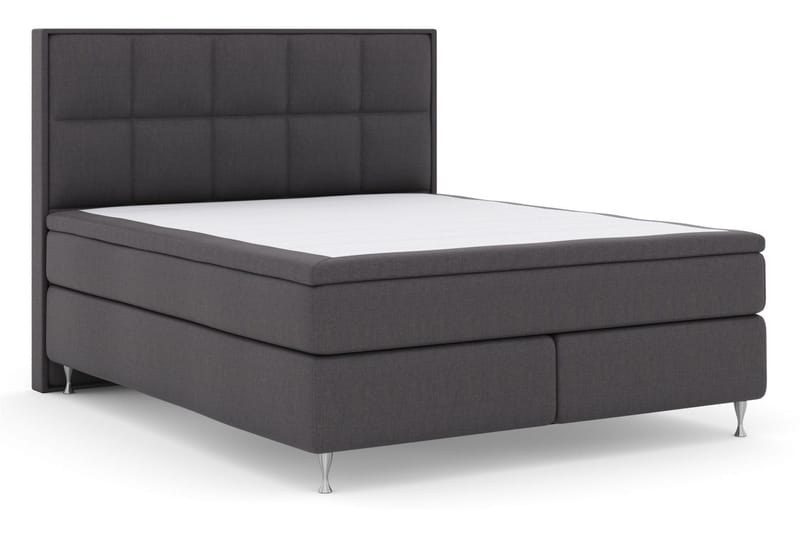 Select No 6 Komplett Sengepakke 210x210 F/M Memory/Pocket - Mørkegrå/Sølvben - Møbler - Senger - Komplett sengepakke