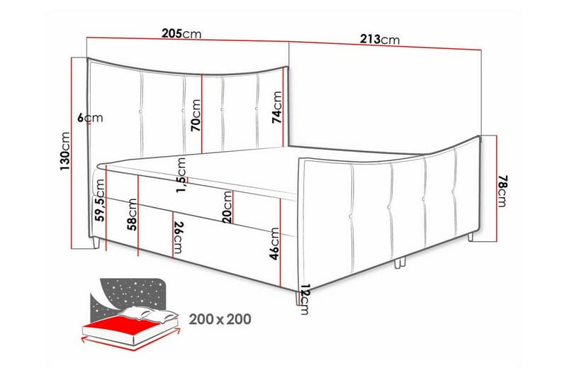 Boisdale Sengeramme 200x200 cm - Møbler - Senger - Sengeramme & sengestamme