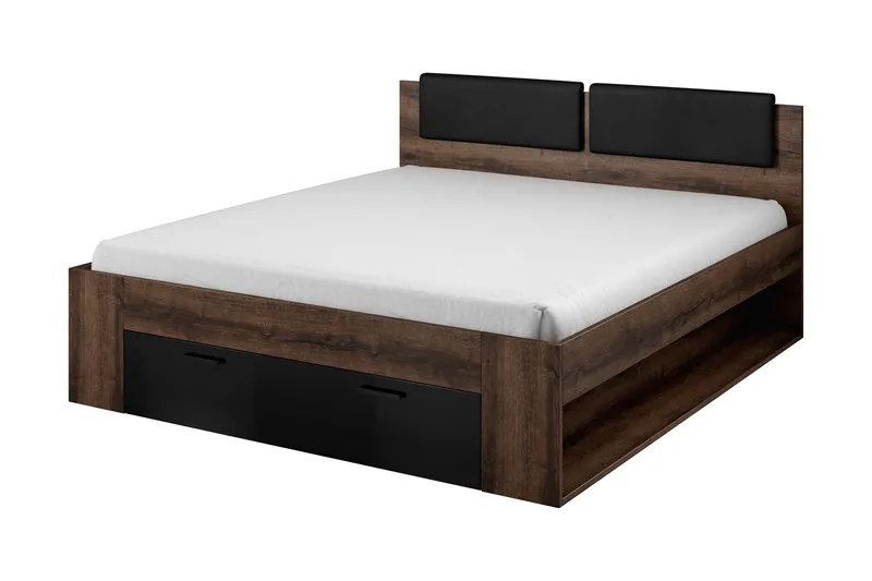 Bovera Sengeramme 160x200, Teak/Svart