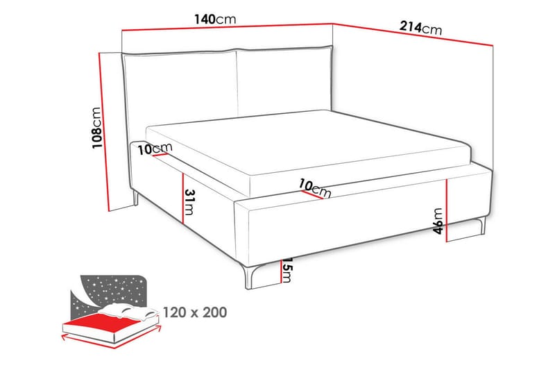 Knocklong Sengeramme 120x200 cm - Møbler - Senger - Sengeramme & sengestamme