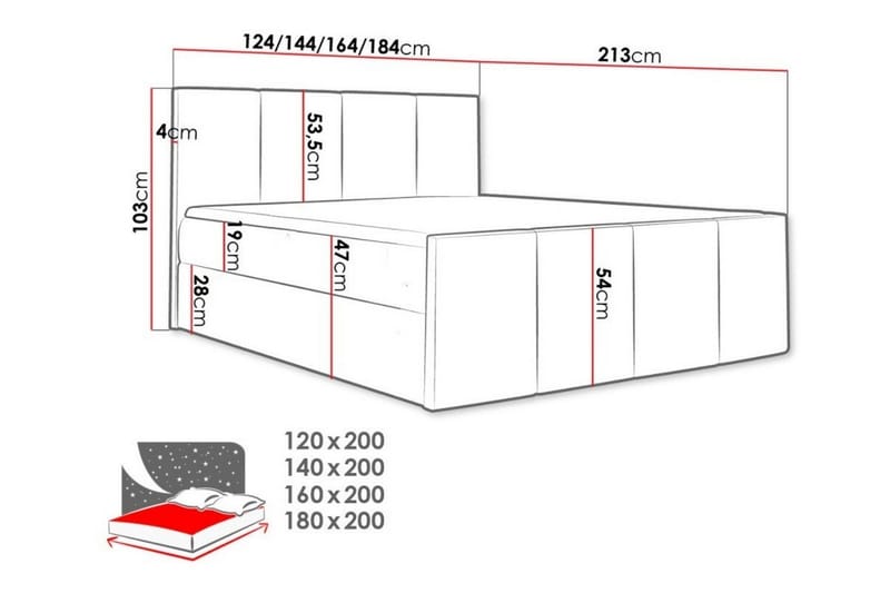 Ripon Sengeramme 120x200 cm - Møbler - Senger - Sengeramme & sengestamme