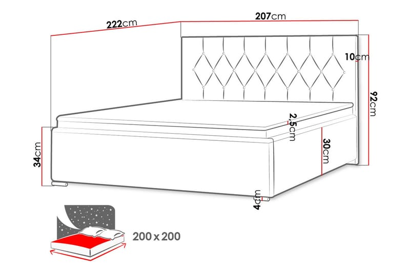Seng 207x222 cm - Grønn - Møbler - Senger - Sengeramme & sengestamme