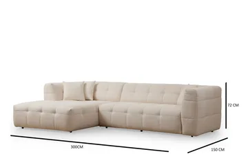 Octavian Sofa med Sjeselong 5-seter - Beige - Møbler - Sofaer - Sofa med sjeselong