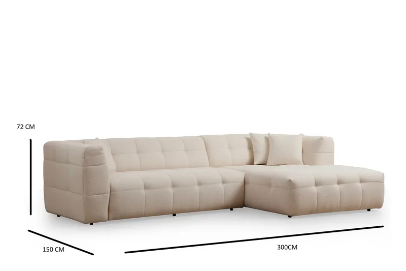 Octavian Sofa med Sjeselong 5-seter - Beige - Møbler - Sofaer - Sofa med sjeselong