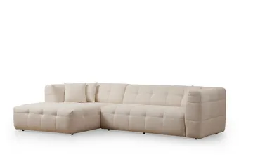 Octavian Sofa med Sjeselong 5-seter - Beige - Møbler - Sofaer - Sofa med sjeselong