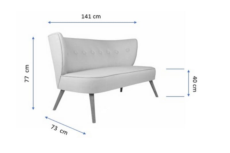 Clivocast 2-Seter Sofa - Rød - Møbler - Sofaer - 2 seter sofa