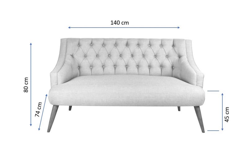 Lamonti 2-seters Sofa - Gul/Natur - Møbler - Sofaer - 2 seter sofa