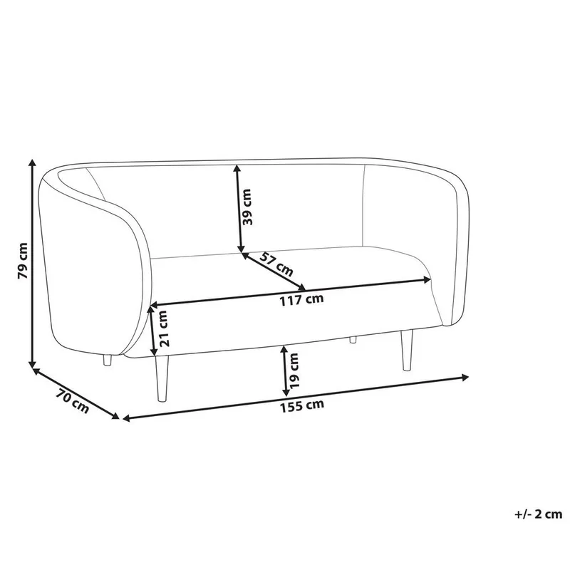 2-seters sofa Loen - Hvit, gull - Møbler - Sofaer - 2 seter sofa