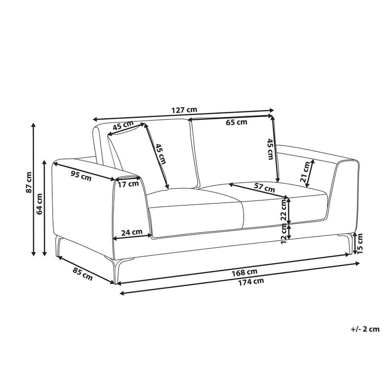 2-seters sofa Reinen - Hvit, Svart - Møbler - Sofaer - 2 seter sofa