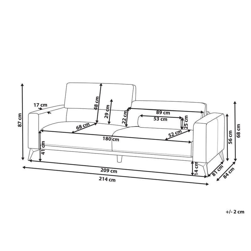3-seters sofa Ange - Hvit, Svart/Bouclé - Møbler - Sofaer - Sofa 3 seter