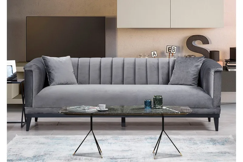Mezonzo 3-seter Sofa - Grå - Møbler - Sofaer - Sofa 3 seter