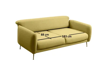 Panchenko 3-Seter Sofa - Gul - Møbler - Sofaer - Sovesofaer - 3 seters sovesofa