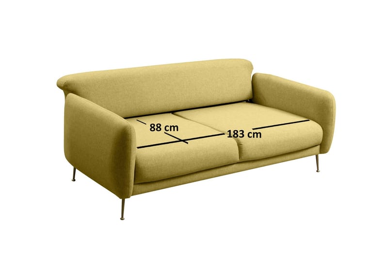 Panchenko 3-Seter Sofa - Gul - Møbler - Sofaer - Sovesofaer - 3 seters sovesofa