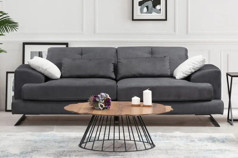 Raedeke 3-Seter Sofa - Svart - Møbler - Sofaer - Sofa 3 seter