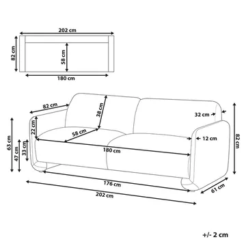 3-seters sofa Saland - Hvit - Møbler - Sofaer - Sofa 3 seter