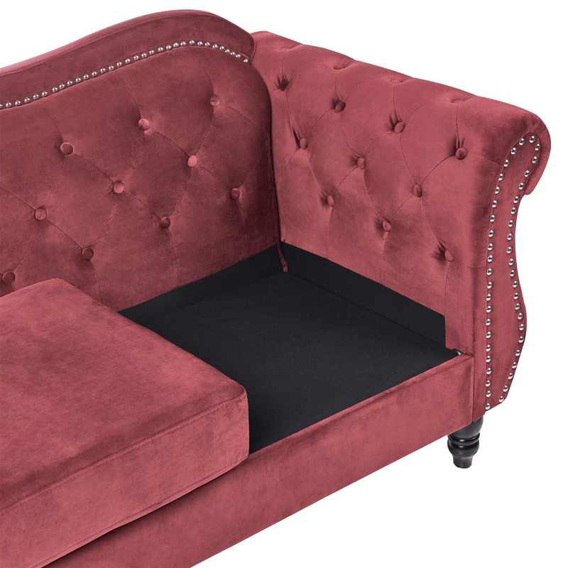 3-seters sofa Skien - Mørkerød - Møbler - Sofaer - Chesterfield sofaer