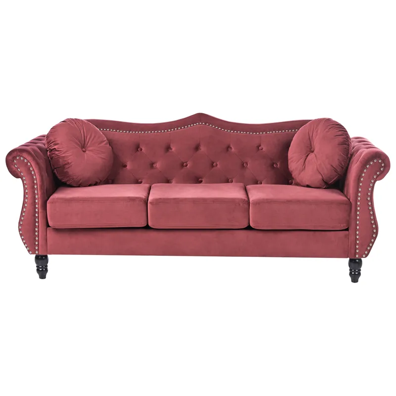 3-seters sofa Skien, Mørkerød