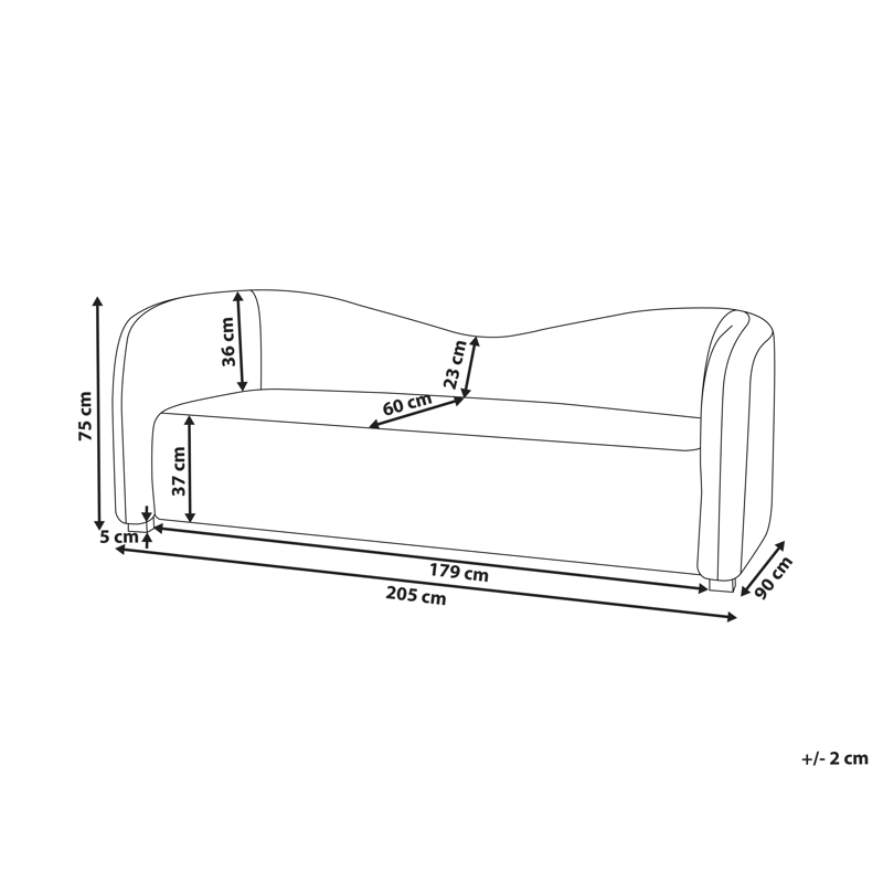 3-seters sofa Veltada - Mørkebrun - Møbler - Sofaer - Fløyel sofaer