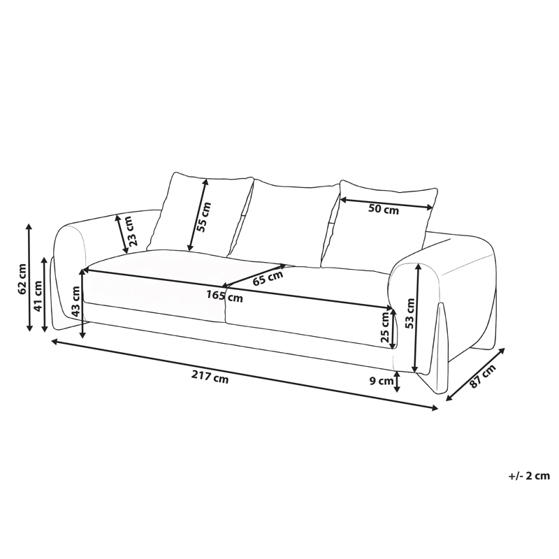 3-seters sofa Vinliden - Hvit - Møbler - Sofaer - Sofa 3 seter