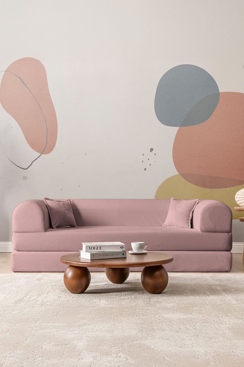 3-seters sovesofa Atelier Del Sofa Legom Eco (190 x 90 x 25 cm) Rosa - Møbler - Sofaer - Sovesofaer