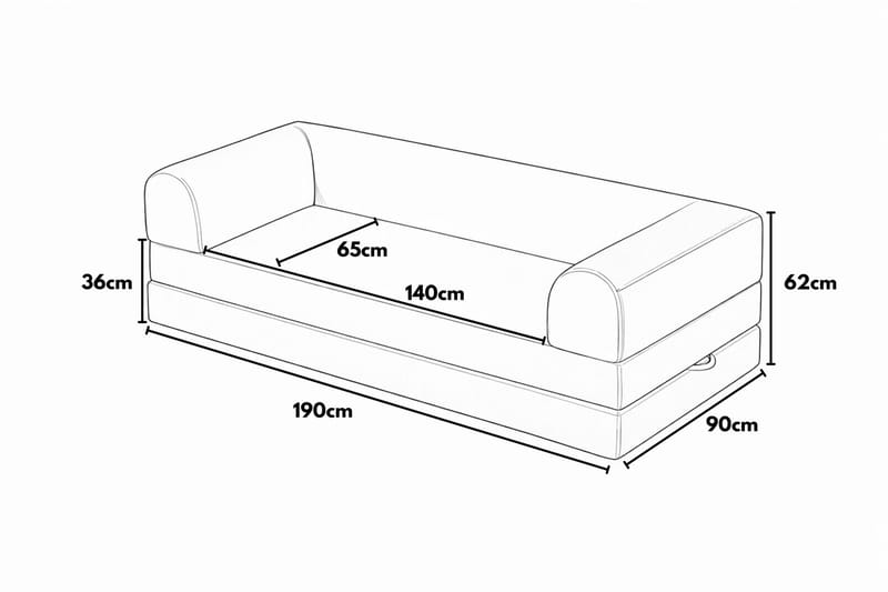 3-seters sovesofa Atelier Del Sofa Legom Eco (190 x 90 x 25 cm) Rosa - Møbler - Sofaer - Sovesofaer