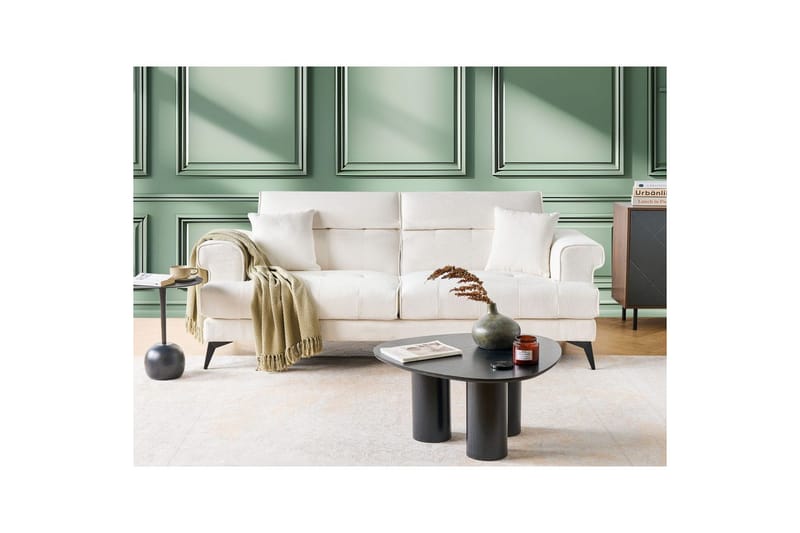 3-sitssoffa Beliani Skive Beige White||Black VALUE_MISSING_3 - Møbler - Sofaer - Sofa 3 seter