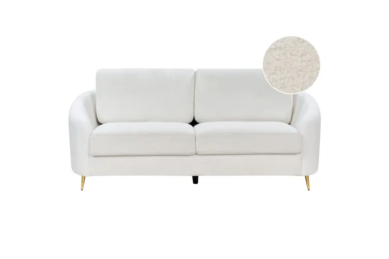 3-sitssoffa Beliani Trosa Beige, guld White