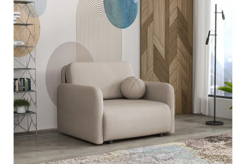 Ajmeri Sovesofa 2-seter i Plysj, Beige