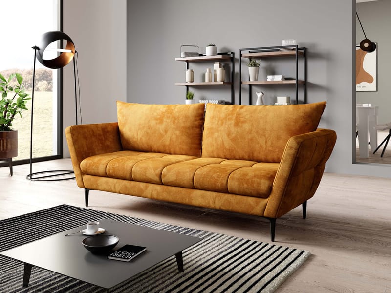 Ancienne 3-seters sofa - sennepsgul - Møbler - Sofaer - 2 seter sofa
