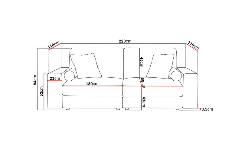 Arken Lyx 3-seter Dyp Sofa i Manchester - Brun - Møbler - Sofaer - Sofa 3 seter