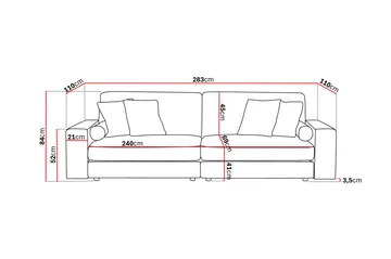Arken Lyx 4-seter Dyp Sofa i Manchester - Greige - Møbler - Sofaer - 4 seter sofa