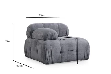 Belgin Sofa 2-seter - Grå - Møbler - Sofaer - Modulsofaer - Komplett modulsofa