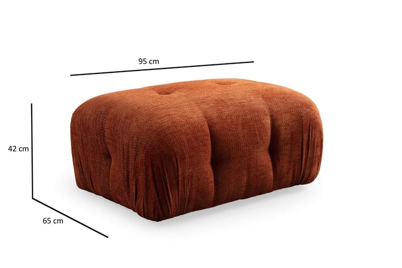 Belgin Sofa med Sjeselong 2-seter - Oransje - Møbler - Sofaer - Modulsofaer - Komplett modulsofa