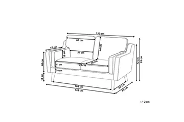 Bertha Sofa 2-seter - Hvit/Lyst tre - Møbler - Sofaer - 2 seter sofa